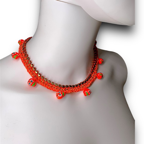 Venessa Arizaga ORANGE WOVEN CHOKER - Picture 1 of 6